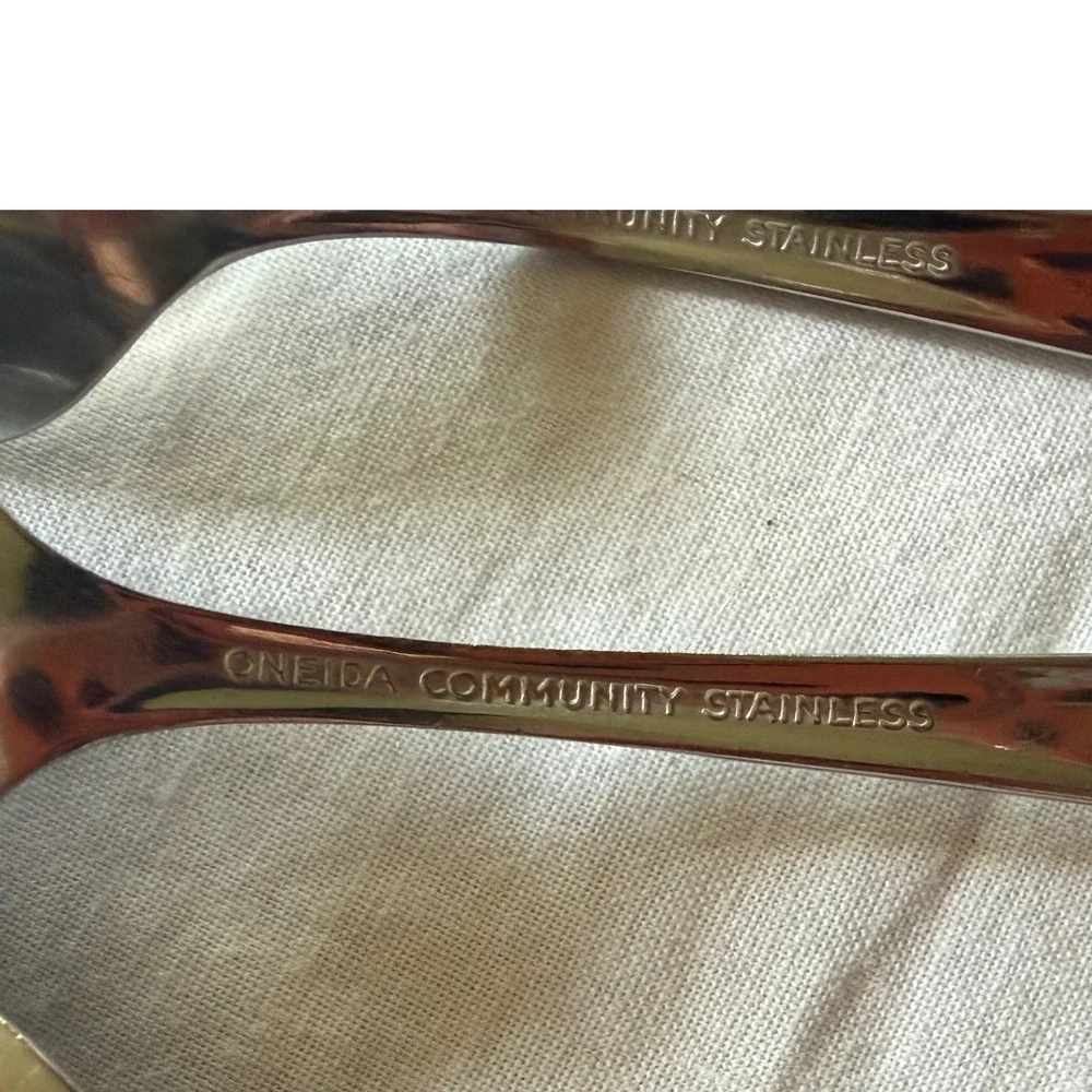 Oneida Community Stainless Morning Rose Teaspoons Set of 6 Floral Silverware 6in